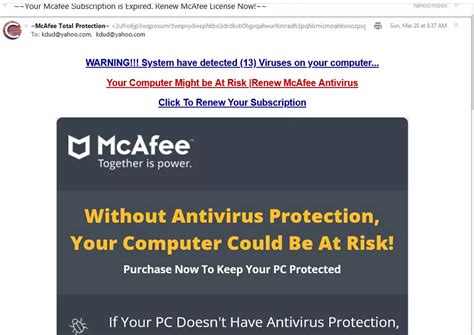 Beware of the McAfee Scam .
